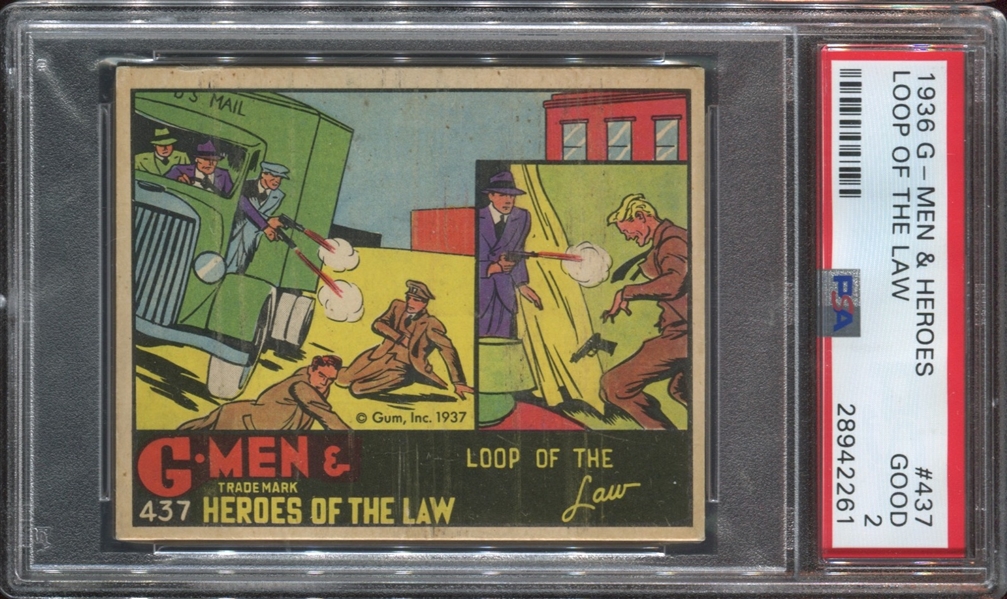 R60 Gum Inc G-Men and the Heroes of the Law #437 PSA2 Good
