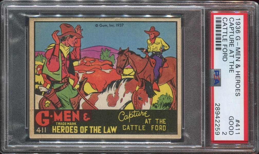 R60 Gum Inc G-Men and the Heroes of the Law #411 PSA2 Good