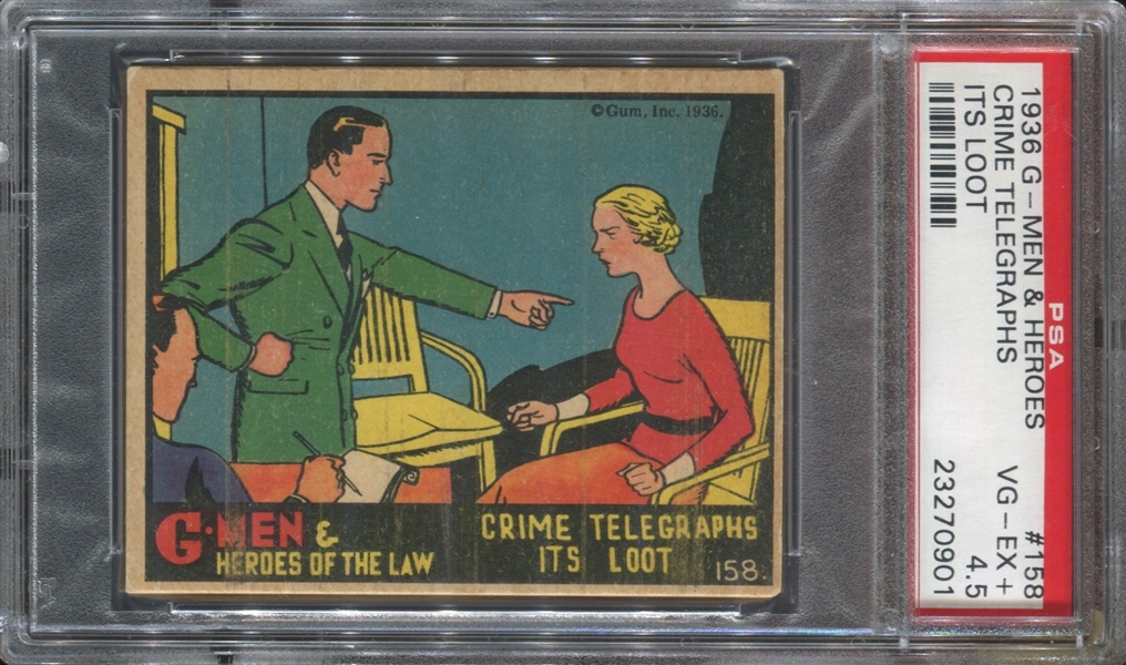 R60 Gum Inc G-Men and the Heroes of the Law Lot of (4) PSA-Graded Cards With #1