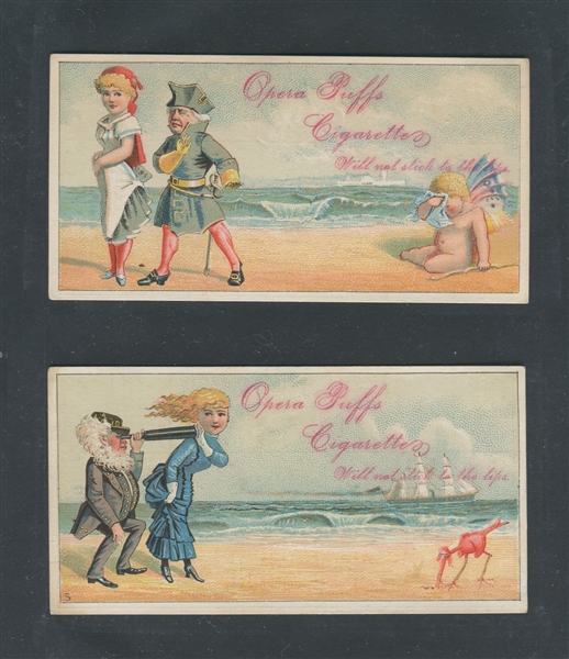 Interesting Early Allen & Ginter Opera Puffs Trade Card Pair