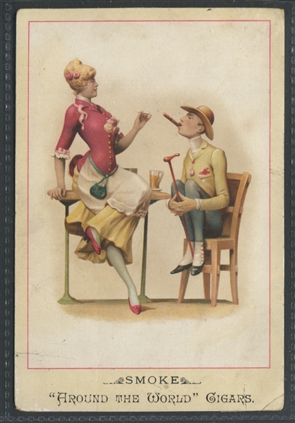 Interesting Large Format Around the World Cigars Trade Card