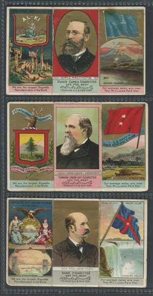 N133 Duke Tobacco State Governors Lot of (12) Cards