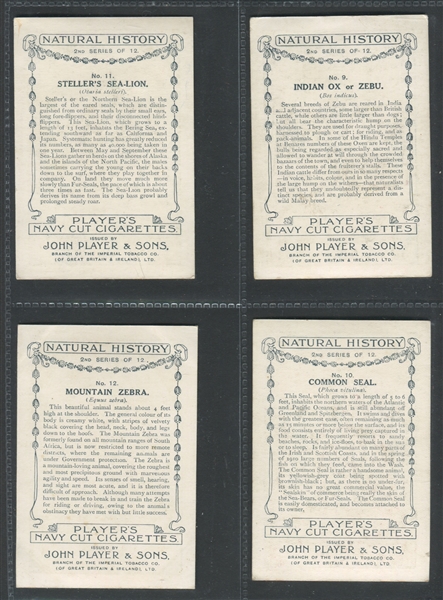 1924 John Player & Sons Natural History (2nd Series) Complete Set of (12) Cards