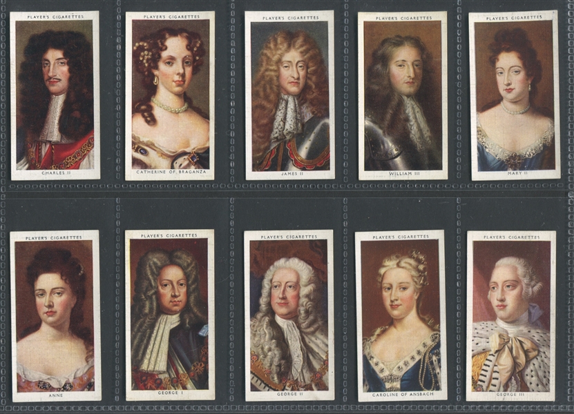 1935 John Player & Sons Kings and Queens of England Complete Set of (50) Cards