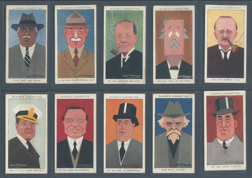 1926 John Player & Sons Straight Line Characters Complete Set of (50) Cards