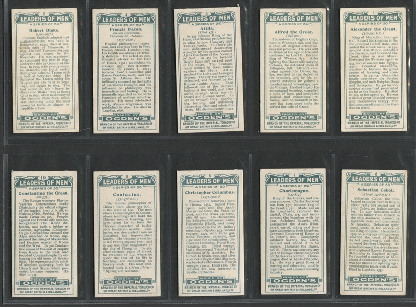 1924 Ogden's Leaders of Men Complete Set of (50) Cards