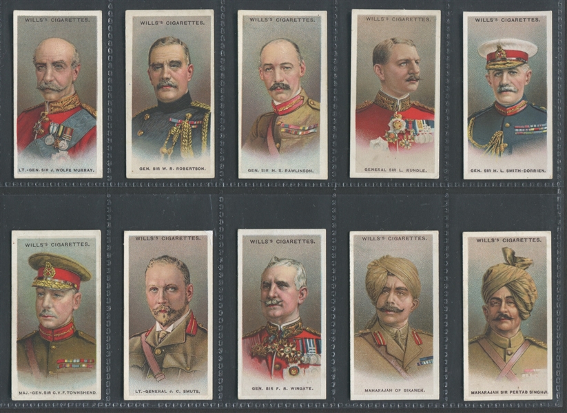 1917 Wills Allied Army Leaders Complete Set of (50) Cards