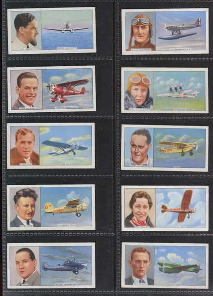 1936 Carreras Famous Airmen & Airwomen Complete Set of (50) Cards