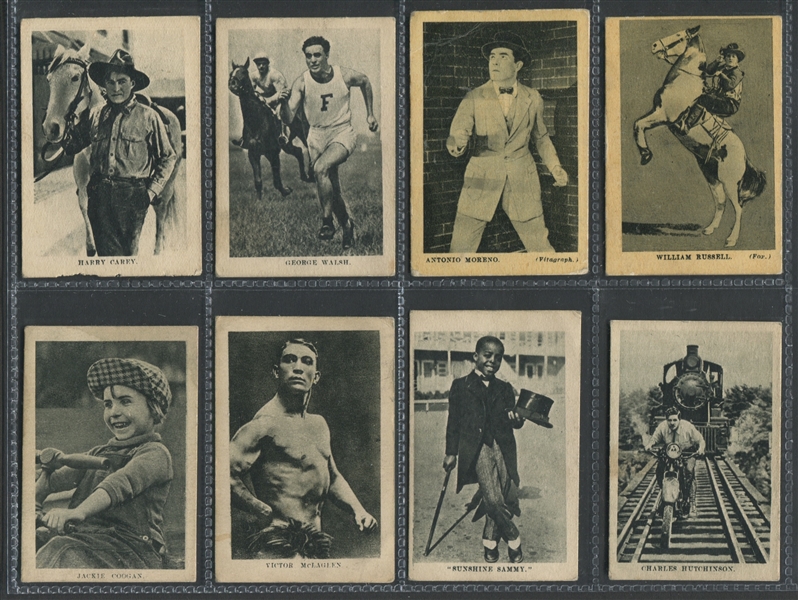 1922 Boy's Cinema Famous Heroes Lot of (19) Cards with Tough Houdini Card