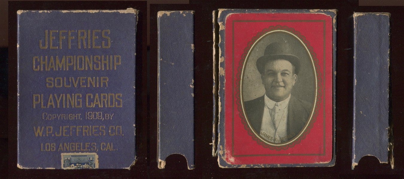 1910's James Jeffries Boxing Playing Card Set with Box
