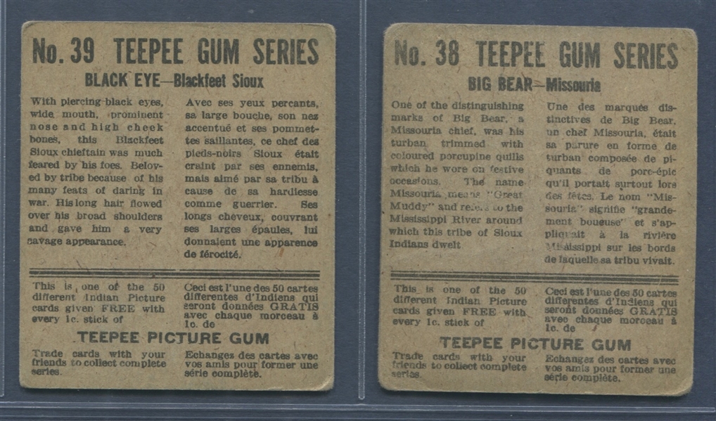 V254 Tepee Gum Indians Lot of (11) Cards
