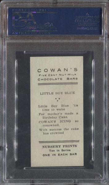 V-UNC Cowan's Nursery Prints Little Boy Blue TOUGH Type Card PSA6 EX-MT