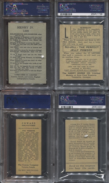 Mixed Lot of (4) Canadian Type Cards all Graded PSA5 EX