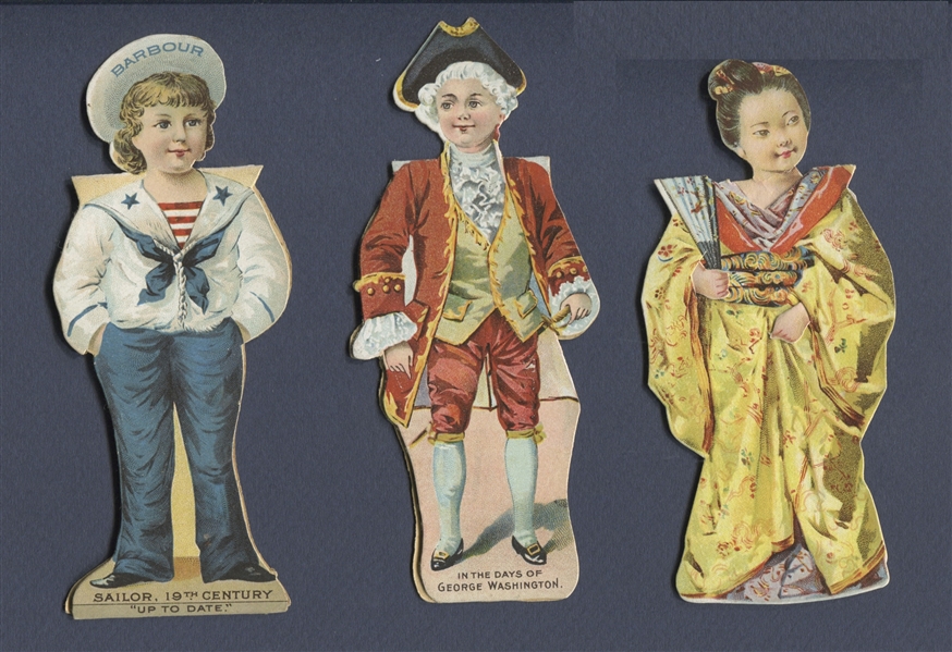 Vintage Lot of (3) Barbour's Irish Flax Paper Dolls from Different Series