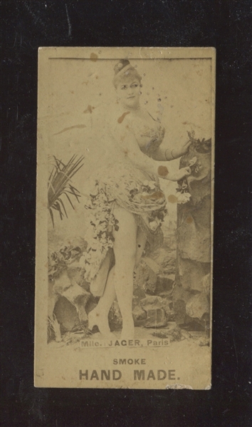 N655 Globe Tobacco Co., Smoke Hand Made, Mlle. Jager, Paris, rare type card