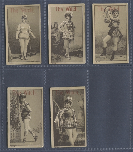 N491F Unknown Mfr. The Witch, Actresses Lot of (5) Different Cards