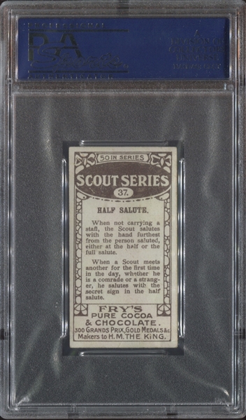 V39 Fry & Sons Chocolates Scout Series #37 Half Salute PSA4 VG-EX