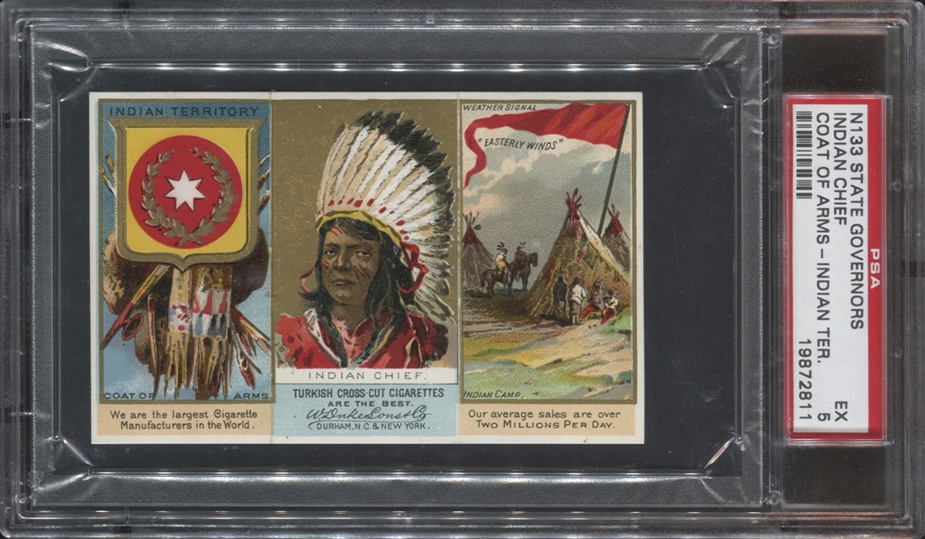 N133 Duke Tobacco State Governors - Indian Territory PSA5 EX