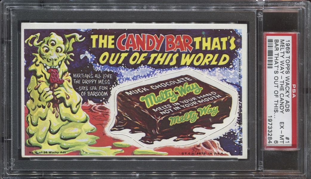 1969 Topps Wacky Ads - Melty Way the Candy PSA6 EX-MT