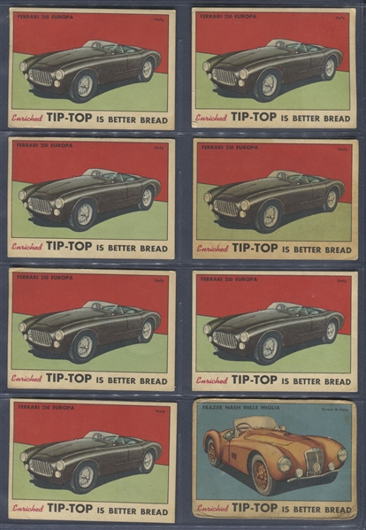 D94-5 Tip Top Bread Sports Cars Lot of (43) Cards