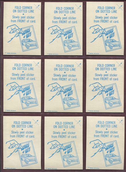 1977 Topps Autos of 1977 Near Complete Set of (96/99) Cards and Complete (20) Sticker Set