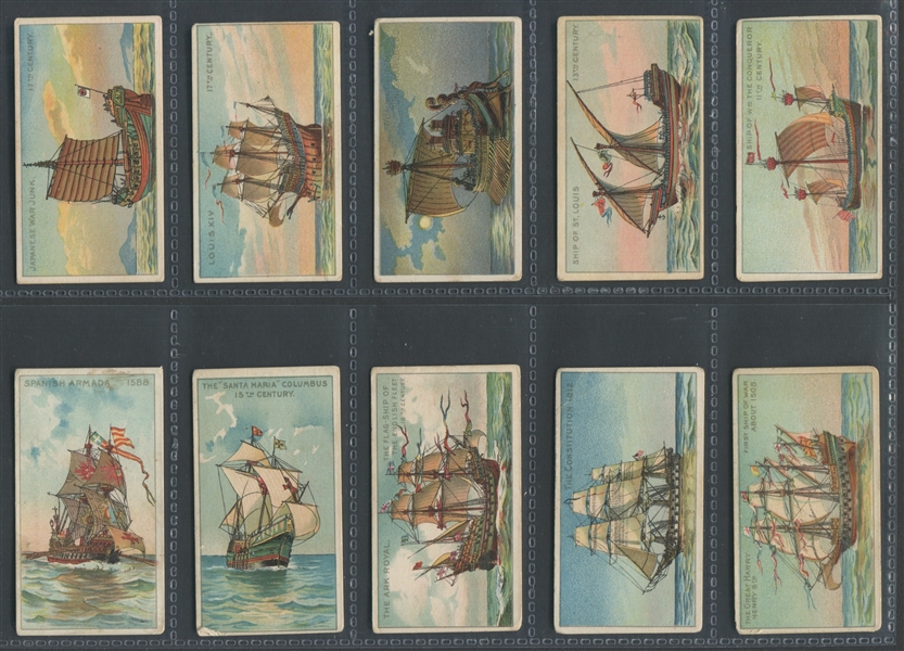 T418-1 American Tobacco Company Old and Ancient Ships Complete Set of (25) Cards