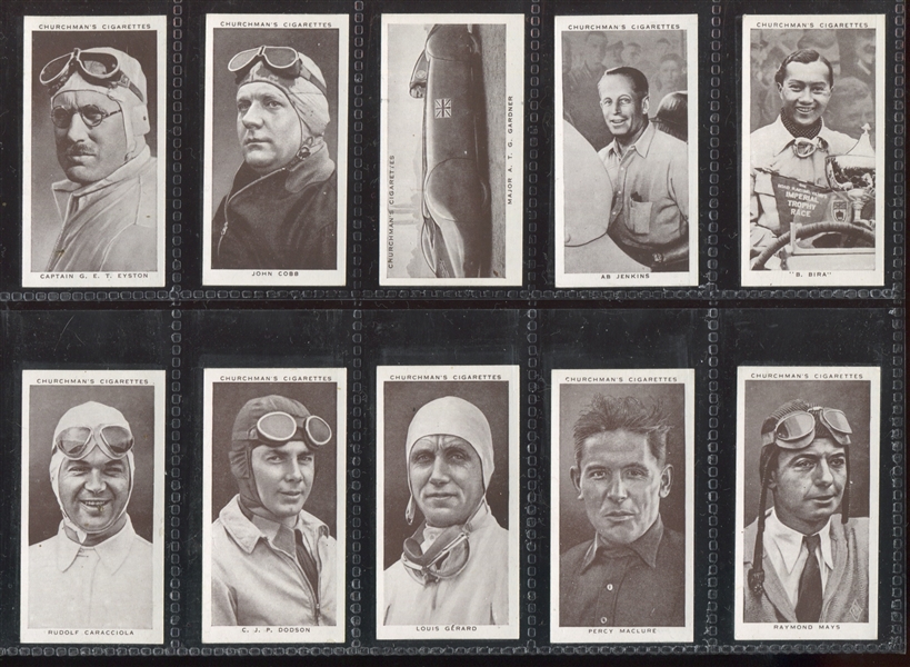 1939 WA & AC Churchman Kings of Speed Complete Set of (50) Cards