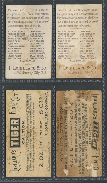 Mixed Lot of (8) Lorillard Type Cards