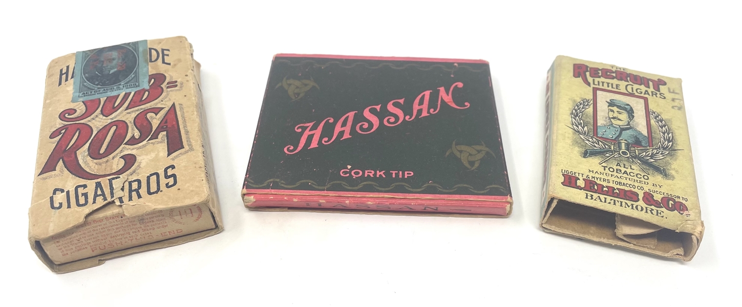 Trio of Tobacco Boxes from Card-Issuing Companies