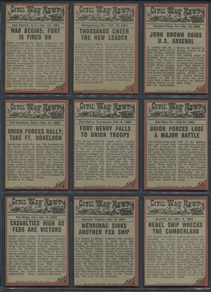 1962 Topps Civil War News Complete High Grade Set of (88) Cards