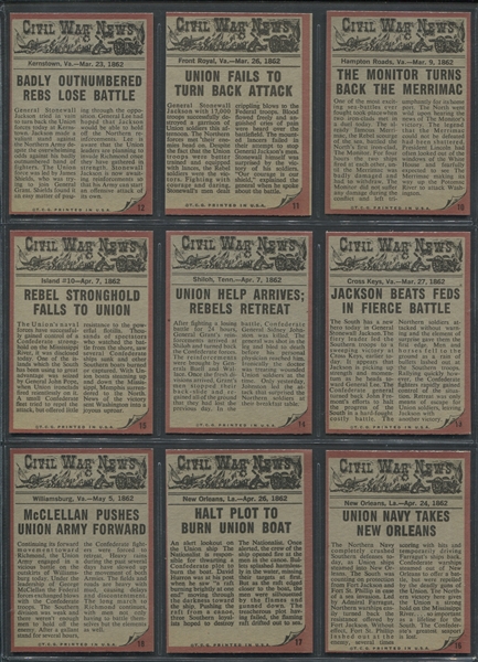 1962 Topps Civil War News Complete High Grade Set of (88) Cards