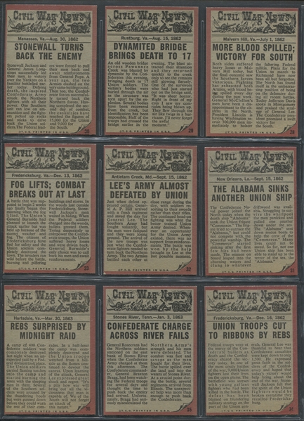 1962 Topps Civil War News Complete High Grade Set of (88) Cards