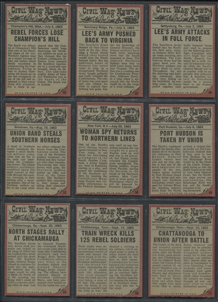 1962 Topps Civil War News Complete High Grade Set of (88) Cards