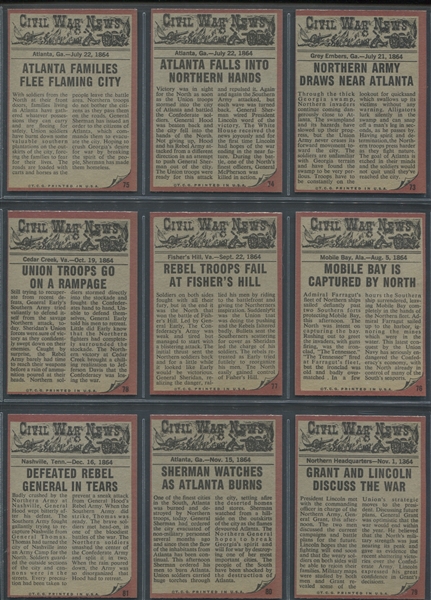 1962 Topps Civil War News Complete High Grade Set of (88) Cards