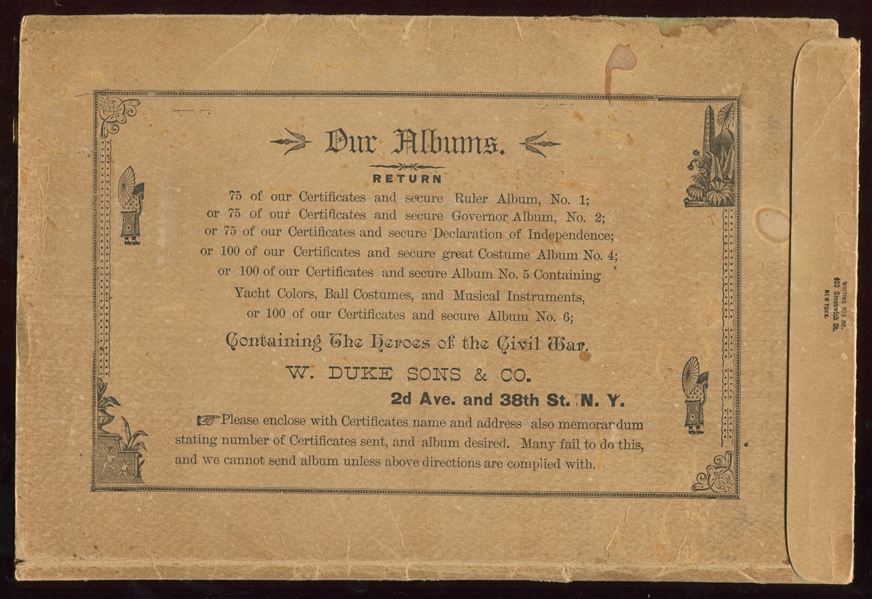 A28 Duke Tobacco Heroes of the Civil War Album with Tough Mailer