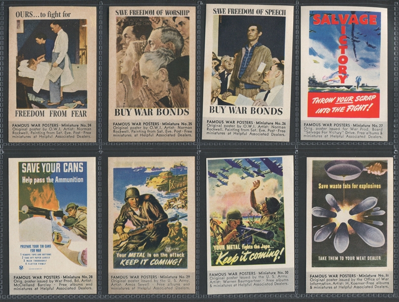 U037 Associated Oil Company Famous War Posters Lot of (38) Cards