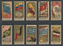 N9 Allen & Ginter Flags of All Nations (Series 1) Lot of (37) Cards with (27) Difficult "Right Bower" Backs