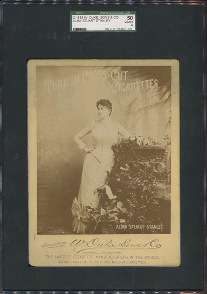 1890's Duke Turkish Cross Cut Cabinet Card of Alma Stuart Stanley SGC 50