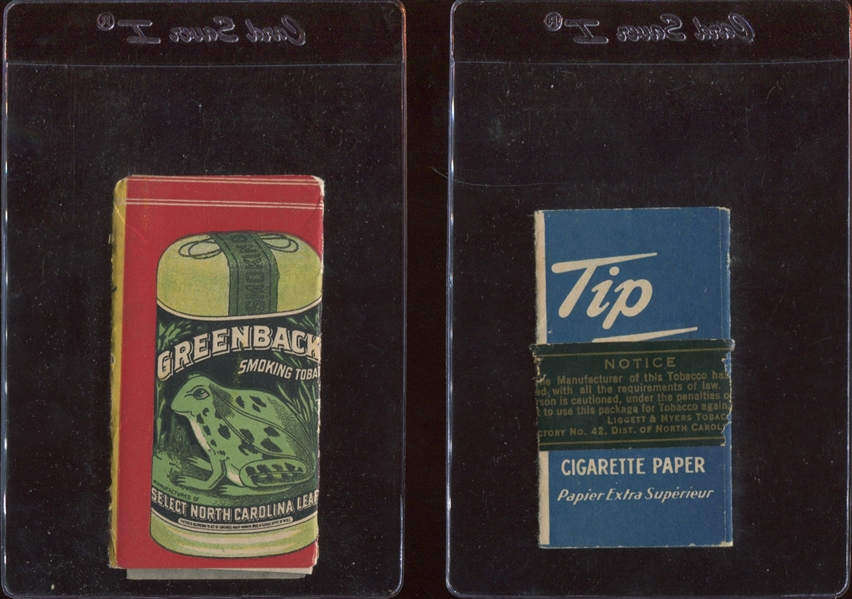 Pair of Advertising Roller Papers with Marburg's Green Back Tobacco 