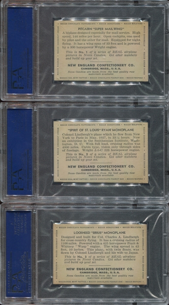 E195 New England Confectionery Airplanes Complete PSA-Graded Set - #4 Registry with 6.58 GPA