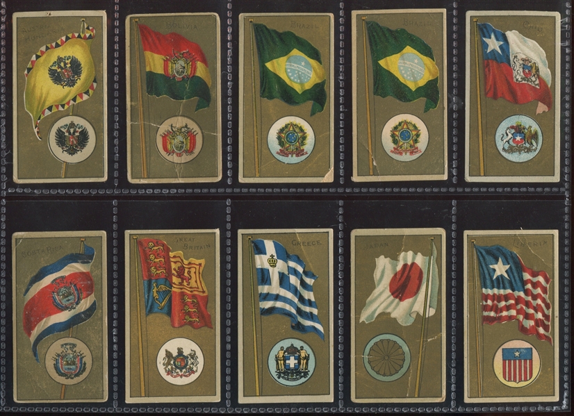 T416 American Tobacco Company National Flag and Arms Lot of (17) Cards