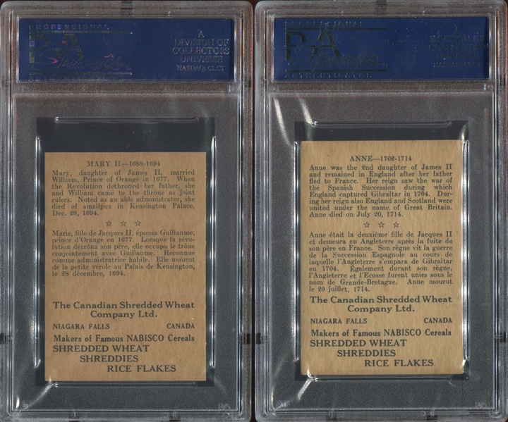 FC26-1 Canadian Shredded Wheat Kings & Queens Lot of (5) PSA-Graded Cards