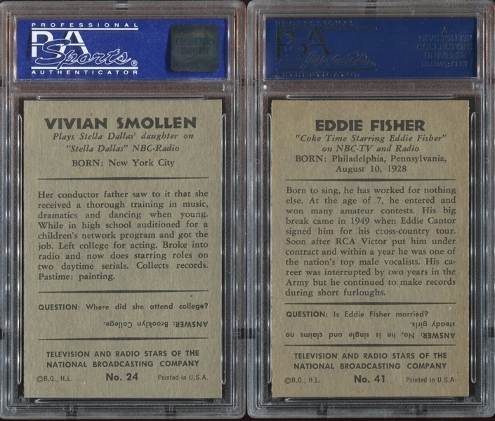 1953 Bowman Gum TV & Radio Stars Of NBC Complete HIGH GRADE Set of (96) Cards