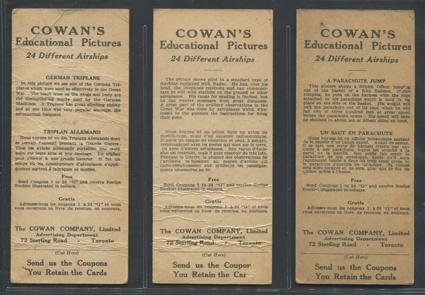 V1, V2 and V6  Cowan's Chocolates Mixed Lot of (14) Cards