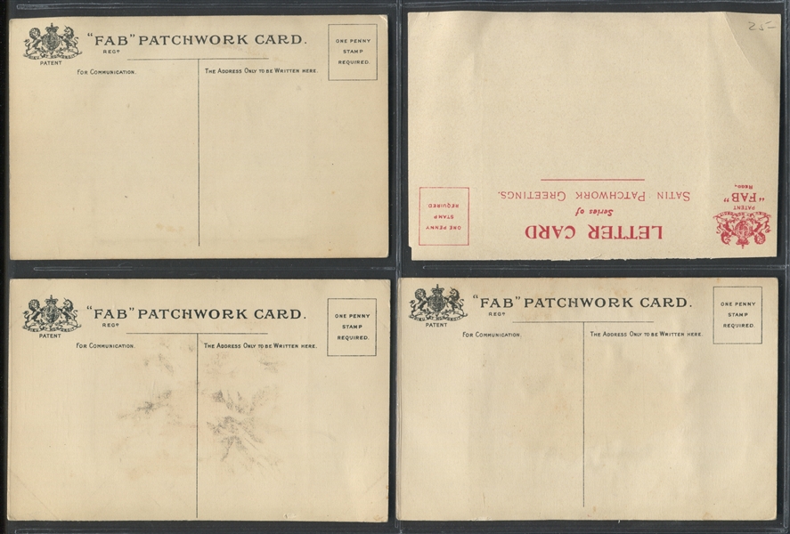 Lot of (5) Fab Patchwork (UK) Silk Postcards
