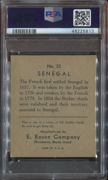 R139 Rosen Soldier Cards #23 Senegal PSA2 Good