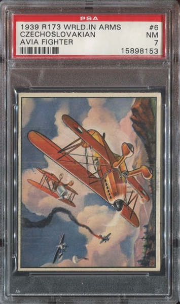 R173 Gum Inc World in Arms Airplane #6 Czechoslovakian Avia Fighter PSA7 NM