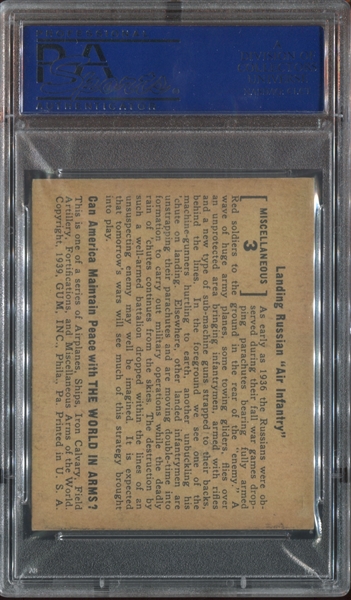 R173 Gum Inc World in Arms Miscellaneous #3 Landing Russian Air Infantry PSA7 NM