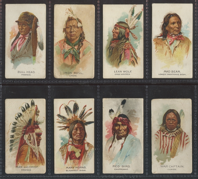 N2 Allen & Ginter American Indians Lot of (8) Cards