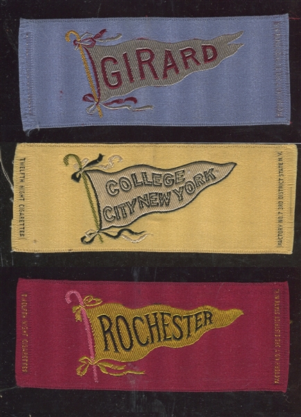 S24 American Tobacco Company College Pennant on Cane Lot of (3) Silks